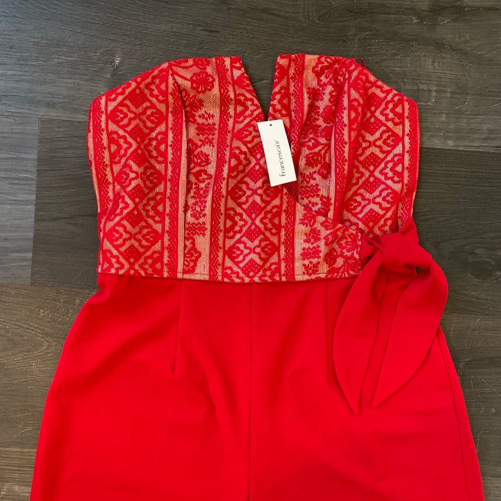 Brand new Jumpsuit for sale, Francesca's brand, size M, red with gold